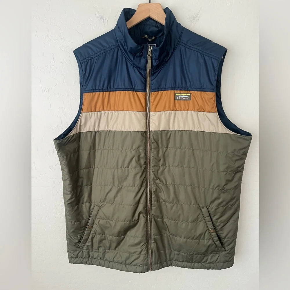 LL Bean color blocker puffer vest XXL tall - Picture 3 of 10
